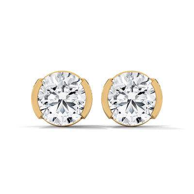 Half Moon Embrace Solitaire Earrings — IGI Certified Diamond Jewellery | My Carat India