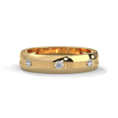 Milgrain Constellation Band Ring — IGI Certified Diamond Jewellery | My Carat India