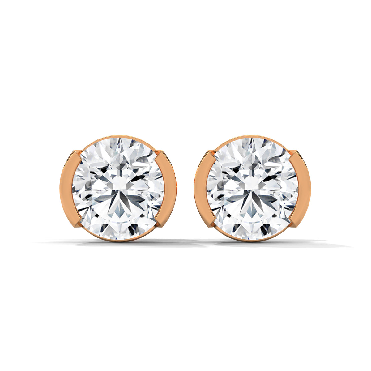 Half Moon Embrace Solitaire Earrings