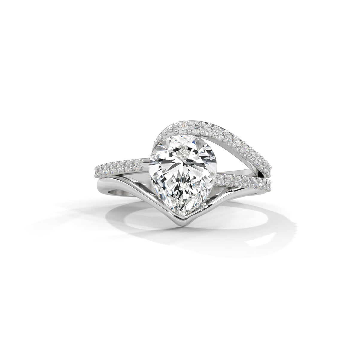 Split Arc Solitaire Ring