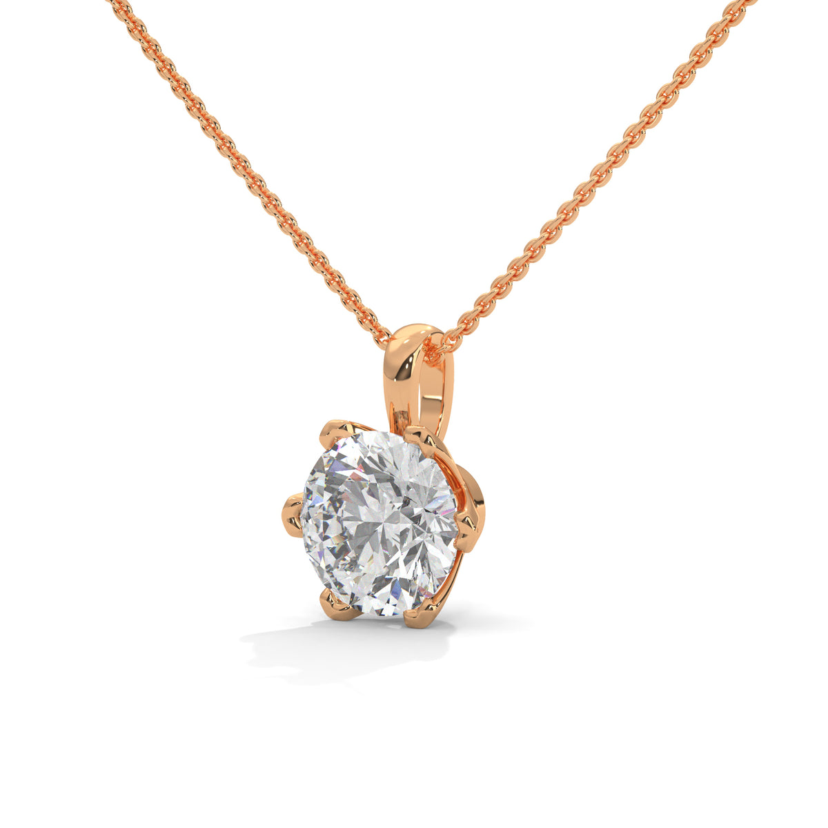 Crown Bloom Solitaire Pendant