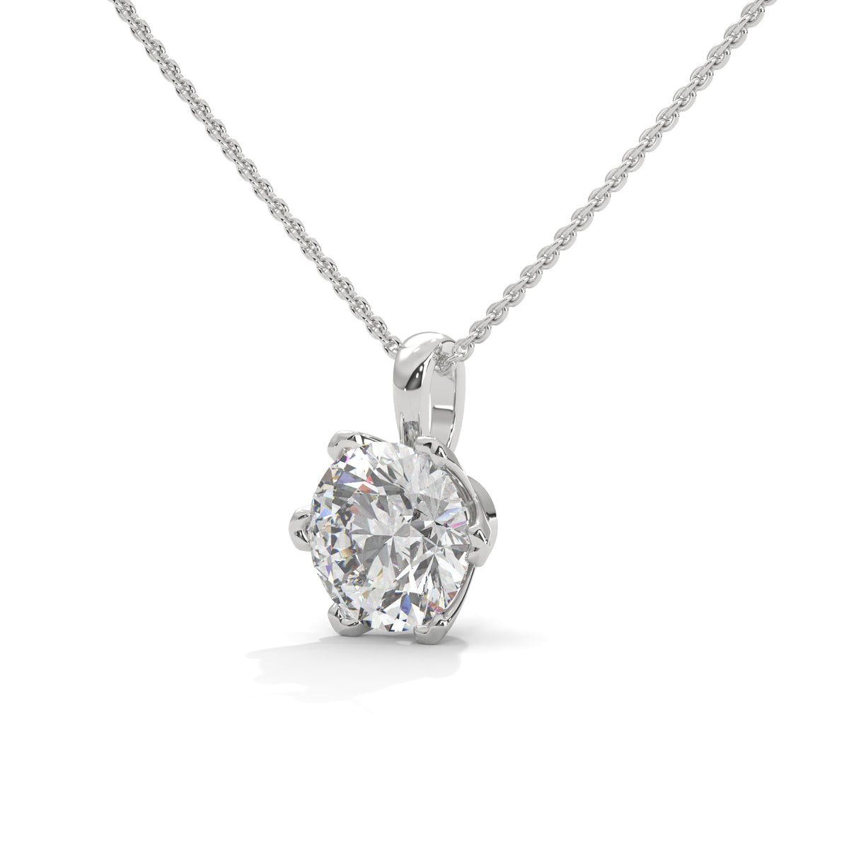 Crown Bloom Solitaire Pendant