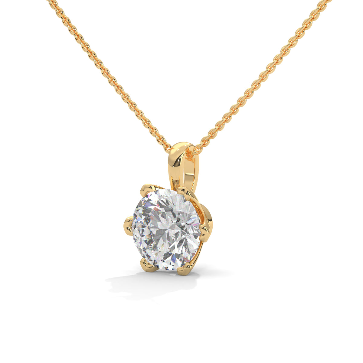 Crown Bloom Solitaire Pendant