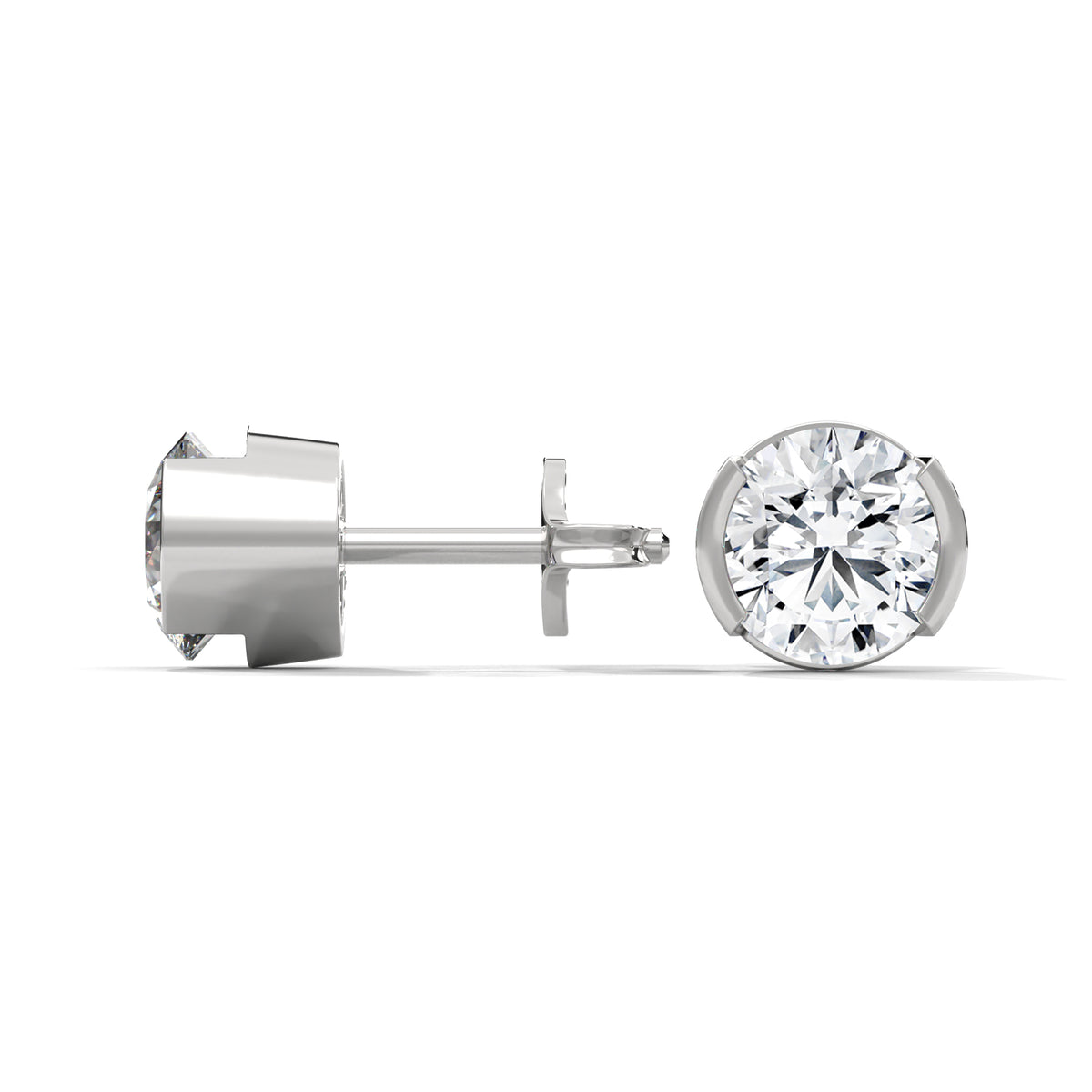 Half Moon Embrace Solitaire Earrings