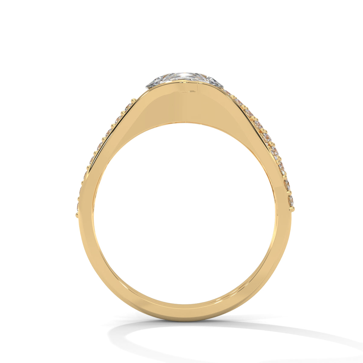 Split Arc Solitaire Ring