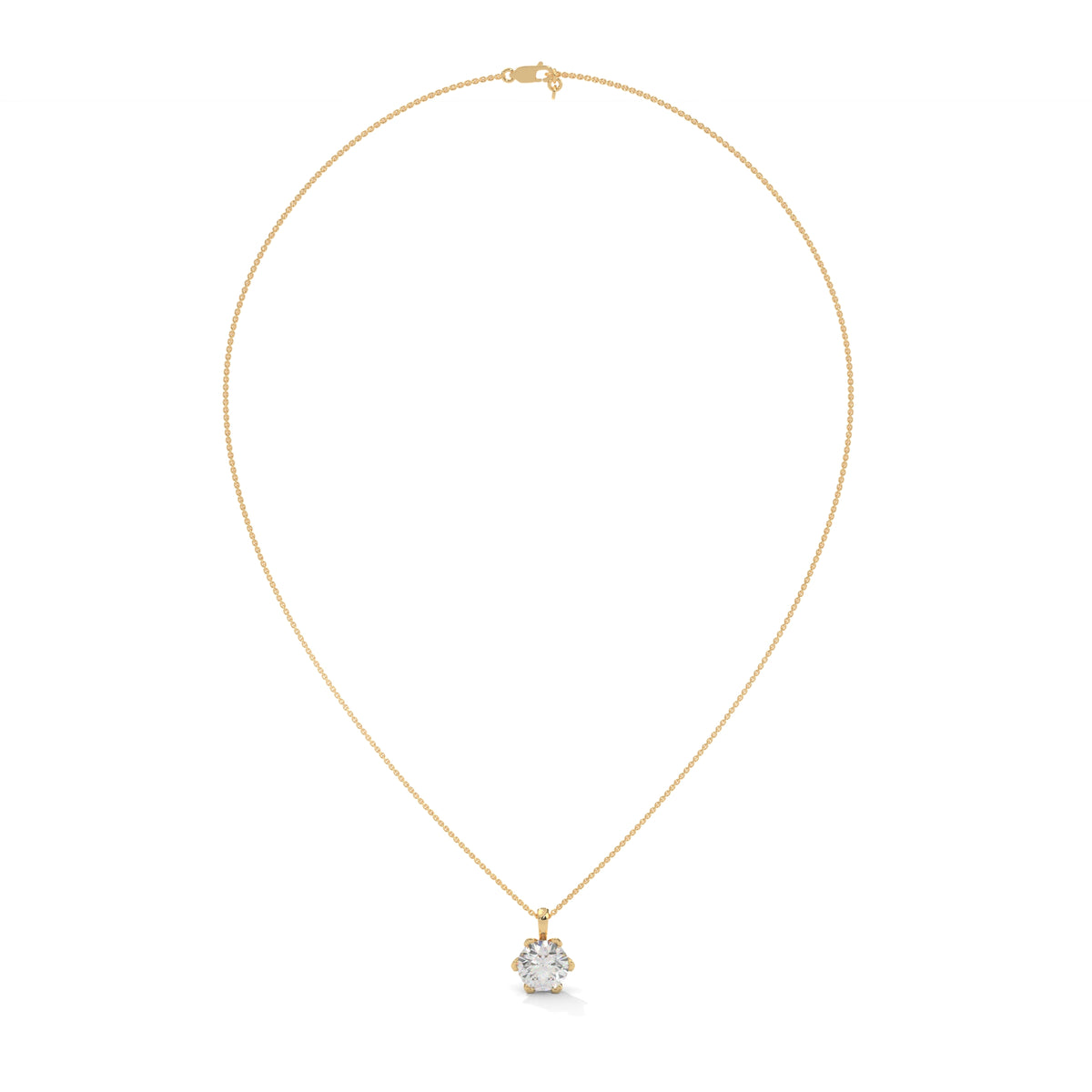 Crown Bloom Solitaire Pendant
