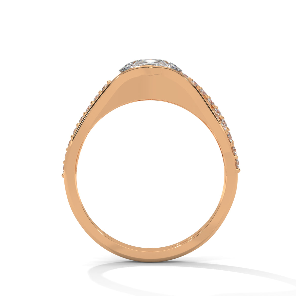 Split Arc Solitaire Ring