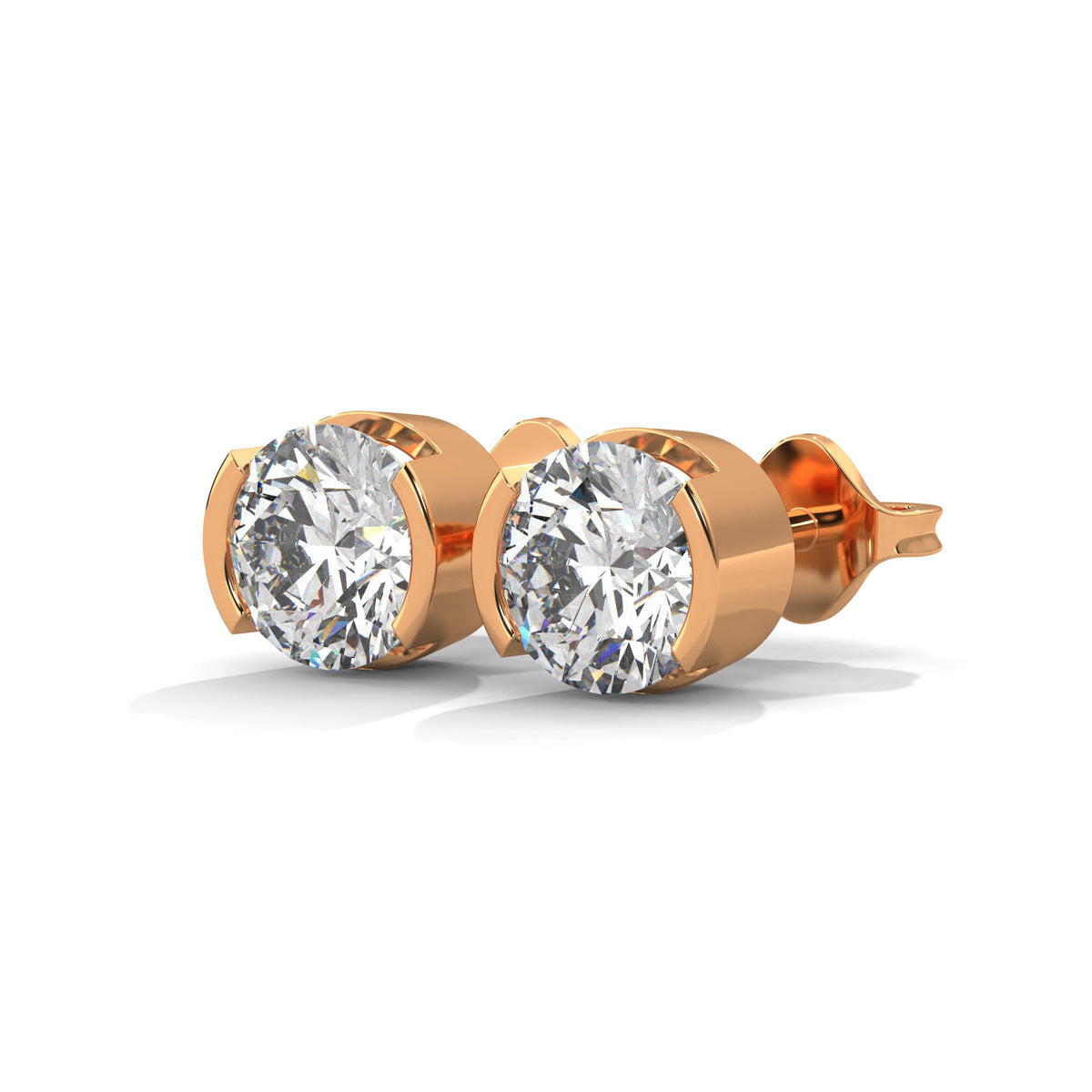 Half Moon Embrace Solitaire Earrings