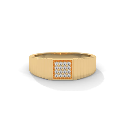 Ridged Square Cluster Ring — IGI Certified Diamond Jewellery | My Carat India