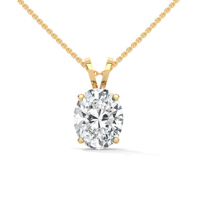 Grand Oval Solitaire Pendant — IGI Certified Diamond Jewellery | My Carat India