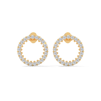 Celestial Circle Diamond Earrings — IGI Certified Diamond Jewellery | My Carat India