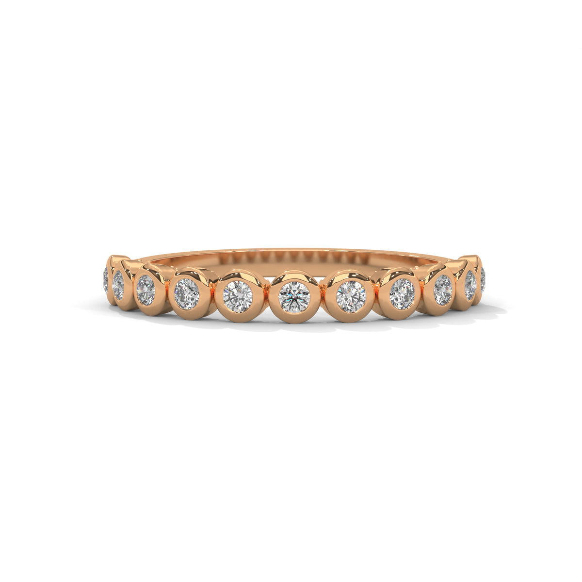 Bezel Bubble Half Eternity Ring