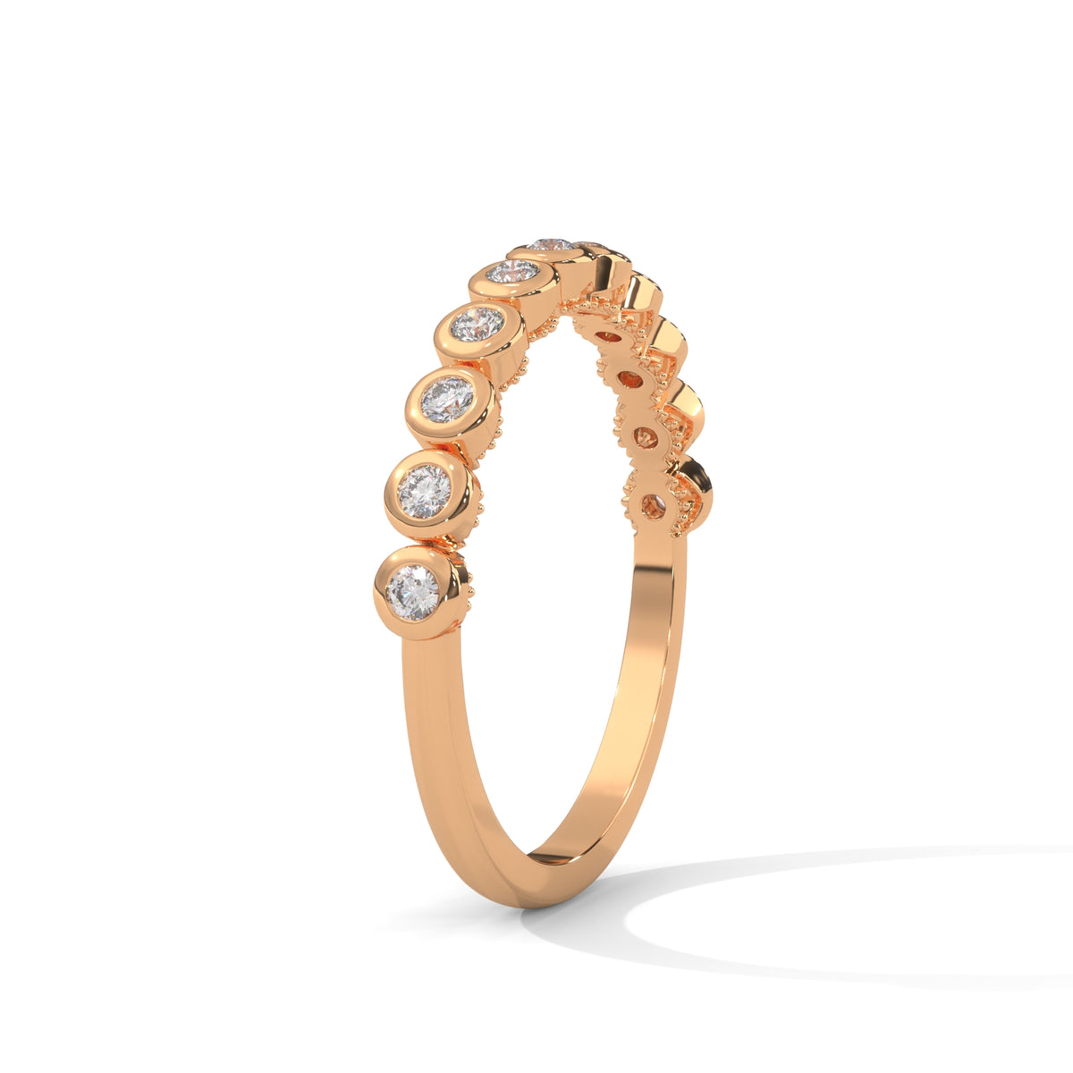 Bezel Bubble Half Eternity Ring