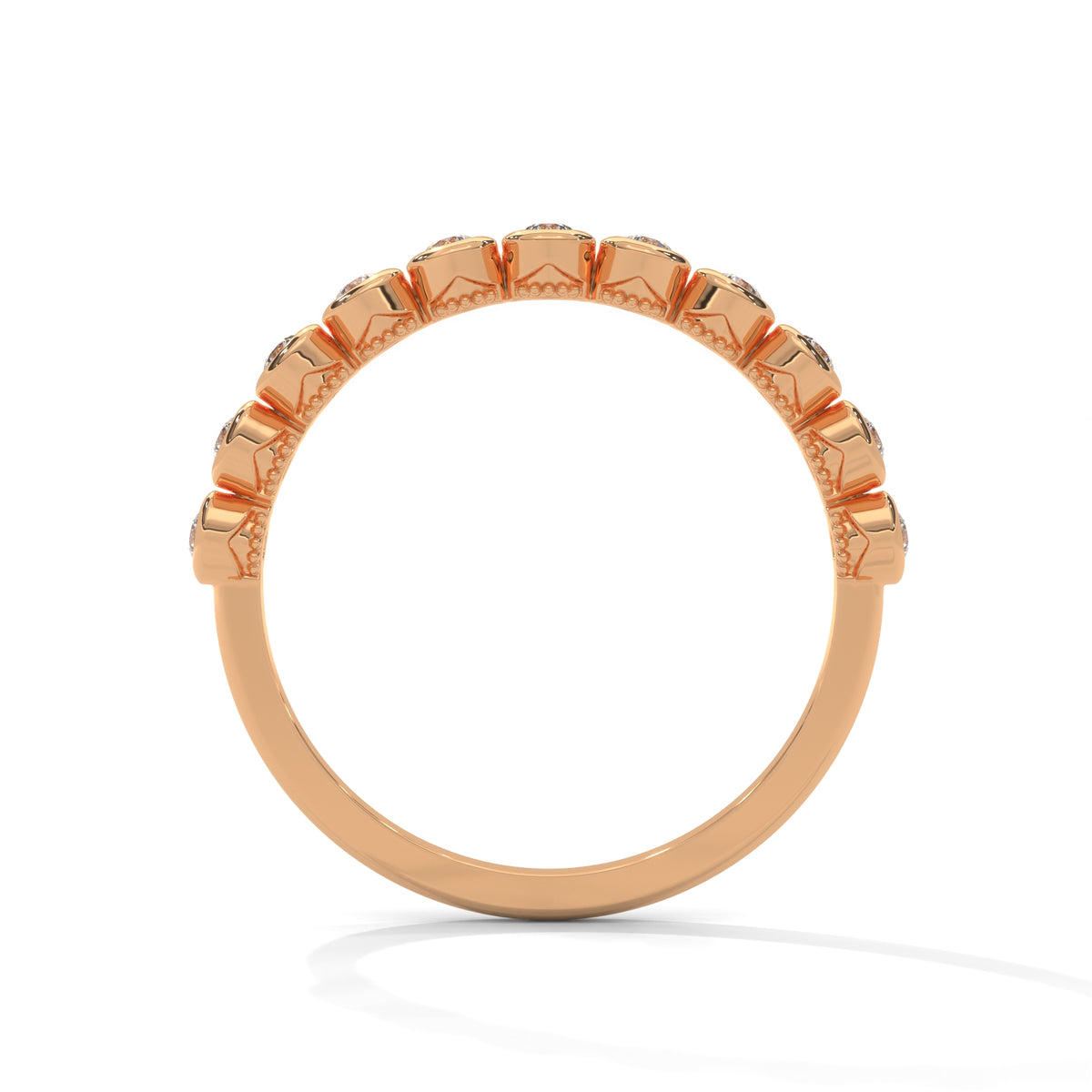 Bezel Bubble Half Eternity Ring