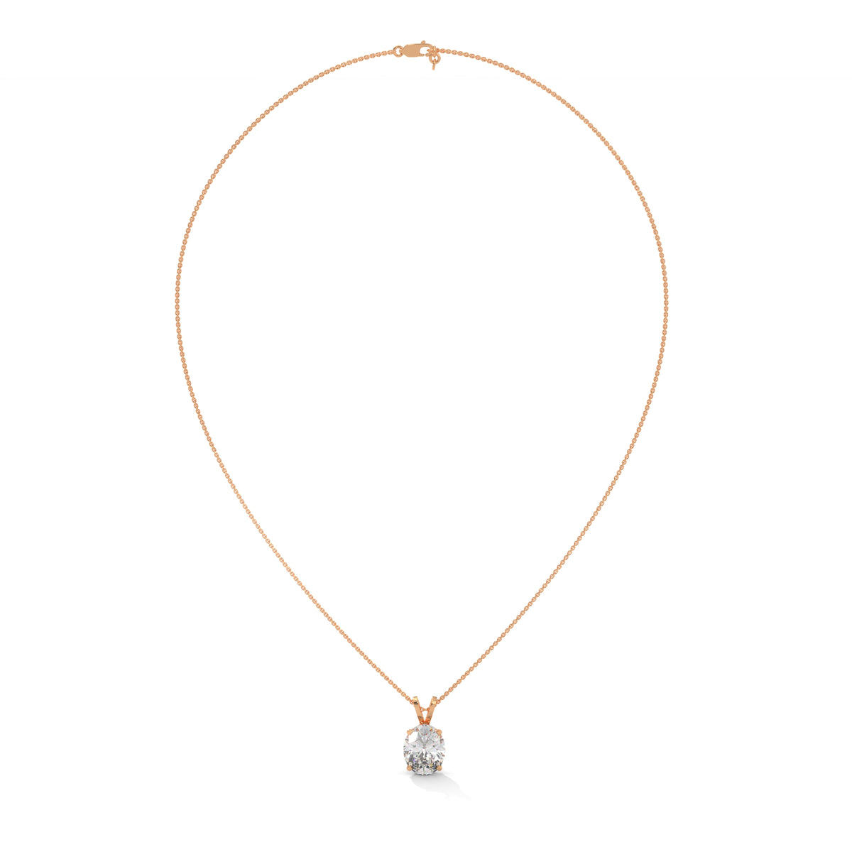 Grand Oval Solitaire Pendant