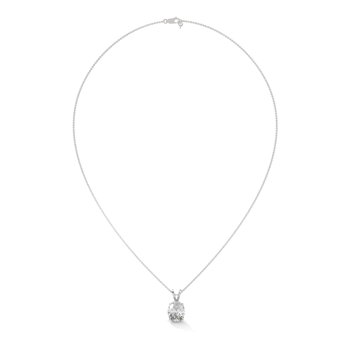 Grand Oval Solitaire Pendant
