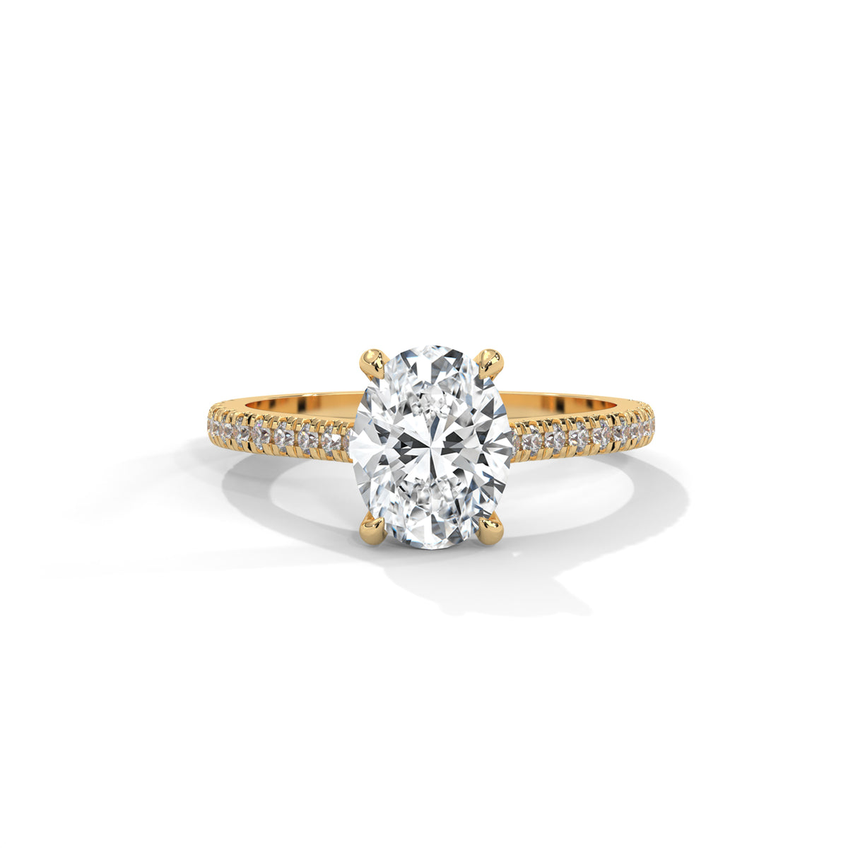 Oval Grace Pavé Solitaire Ring