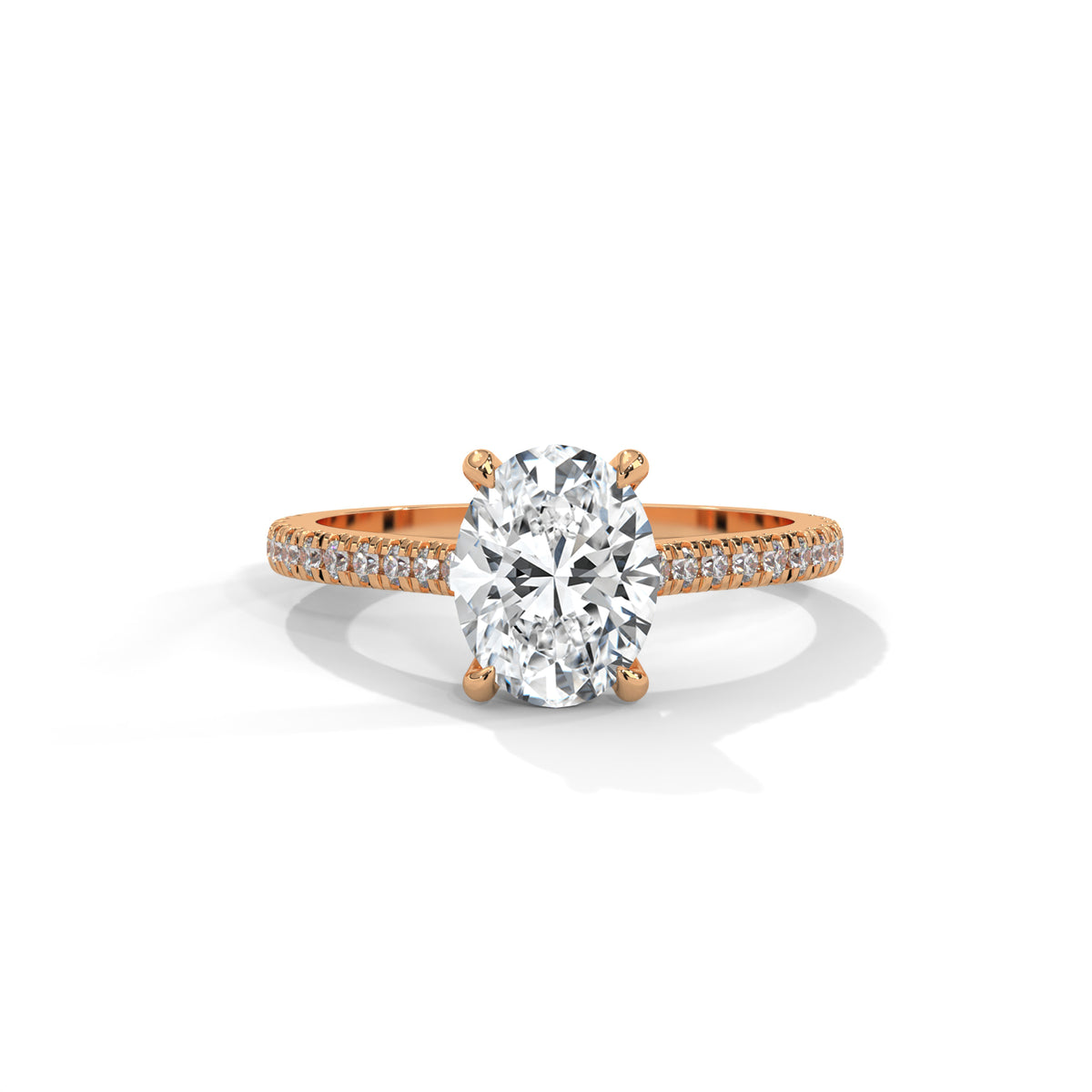 Oval Grace Pavé Solitaire Ring