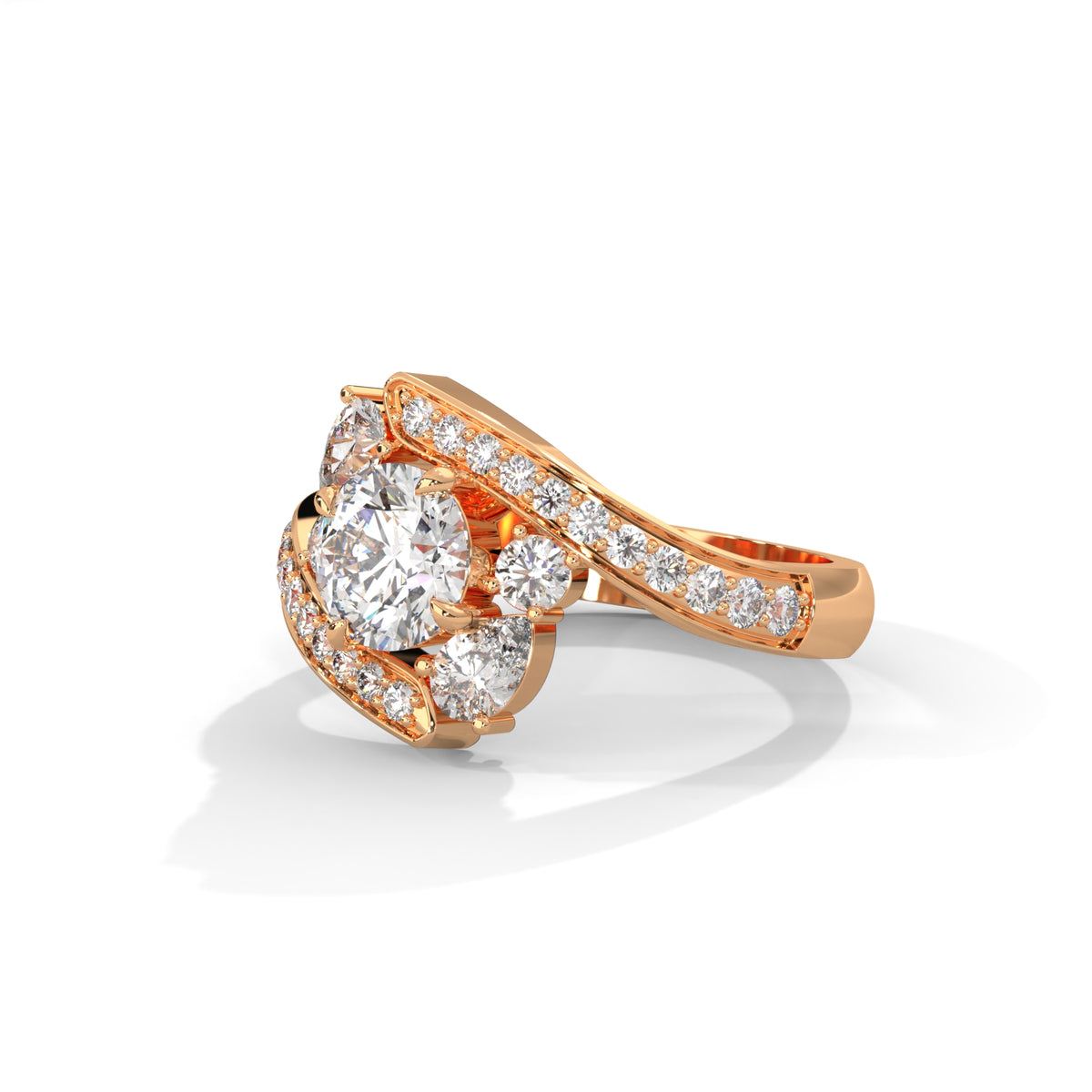 Crossover Trio Solitaire Ring