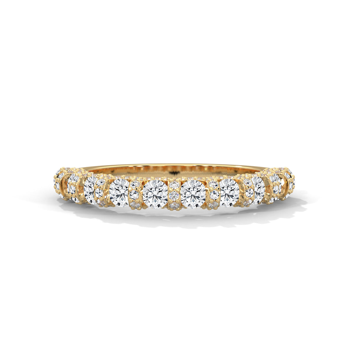 Floral Halo Half Eternity Ring