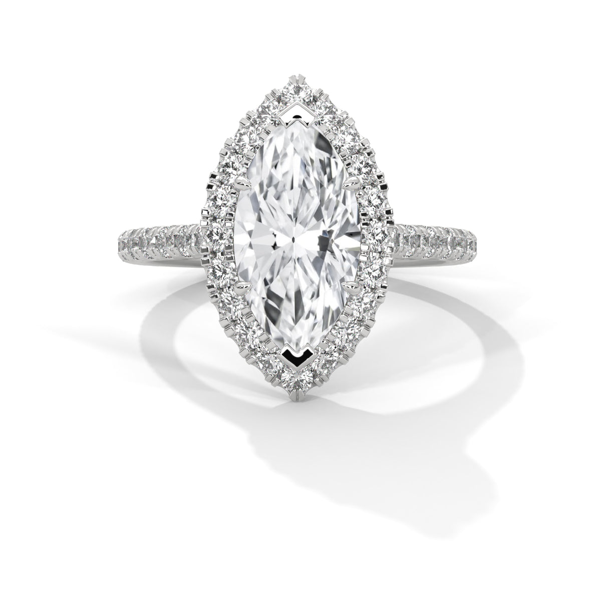 Marquise Halo Solitaire Ring