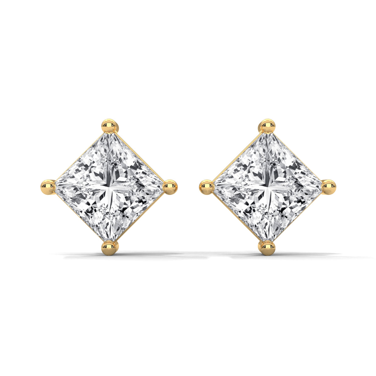 Royal Point Solitaire Stud Earrings