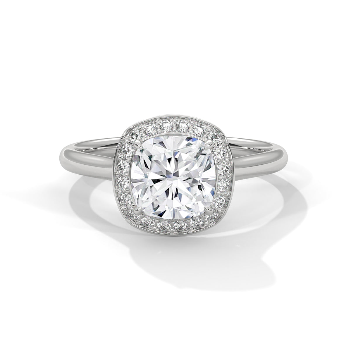 Cushion Halo Bloom Engagement Ring