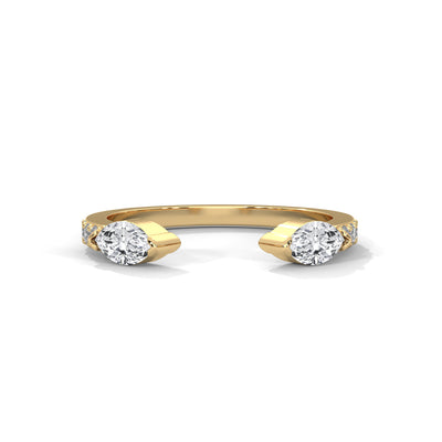 Twin Wings Open Ring — IGI Certified Diamond Jewellery | My Carat India