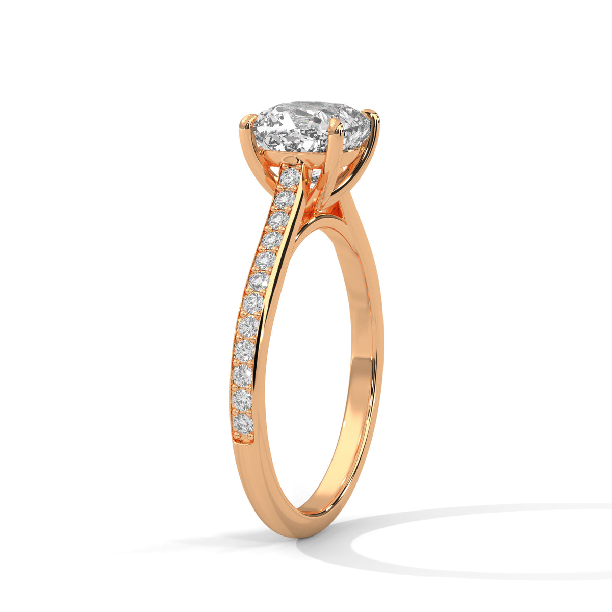 Cushion Crown Solitaire Ring
