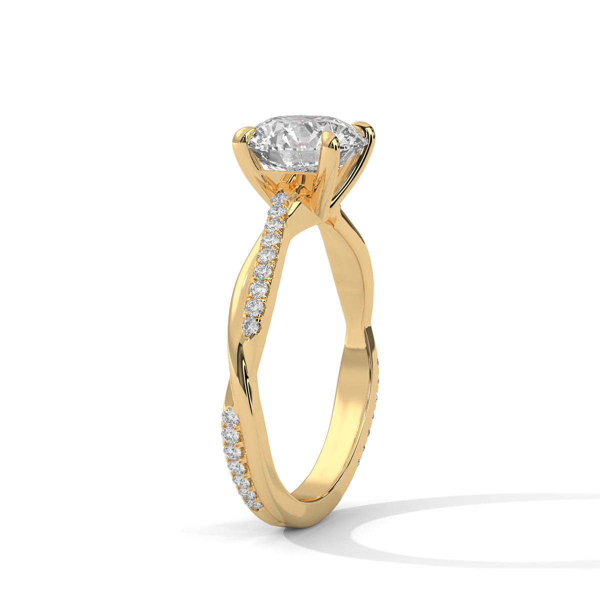 Twisted Vine Solitaire Ring