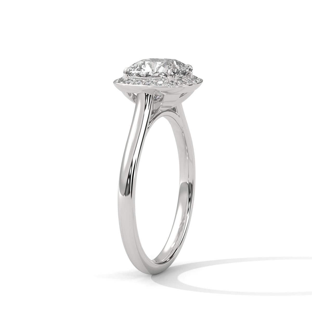 Cushion Halo Bloom Engagement Ring