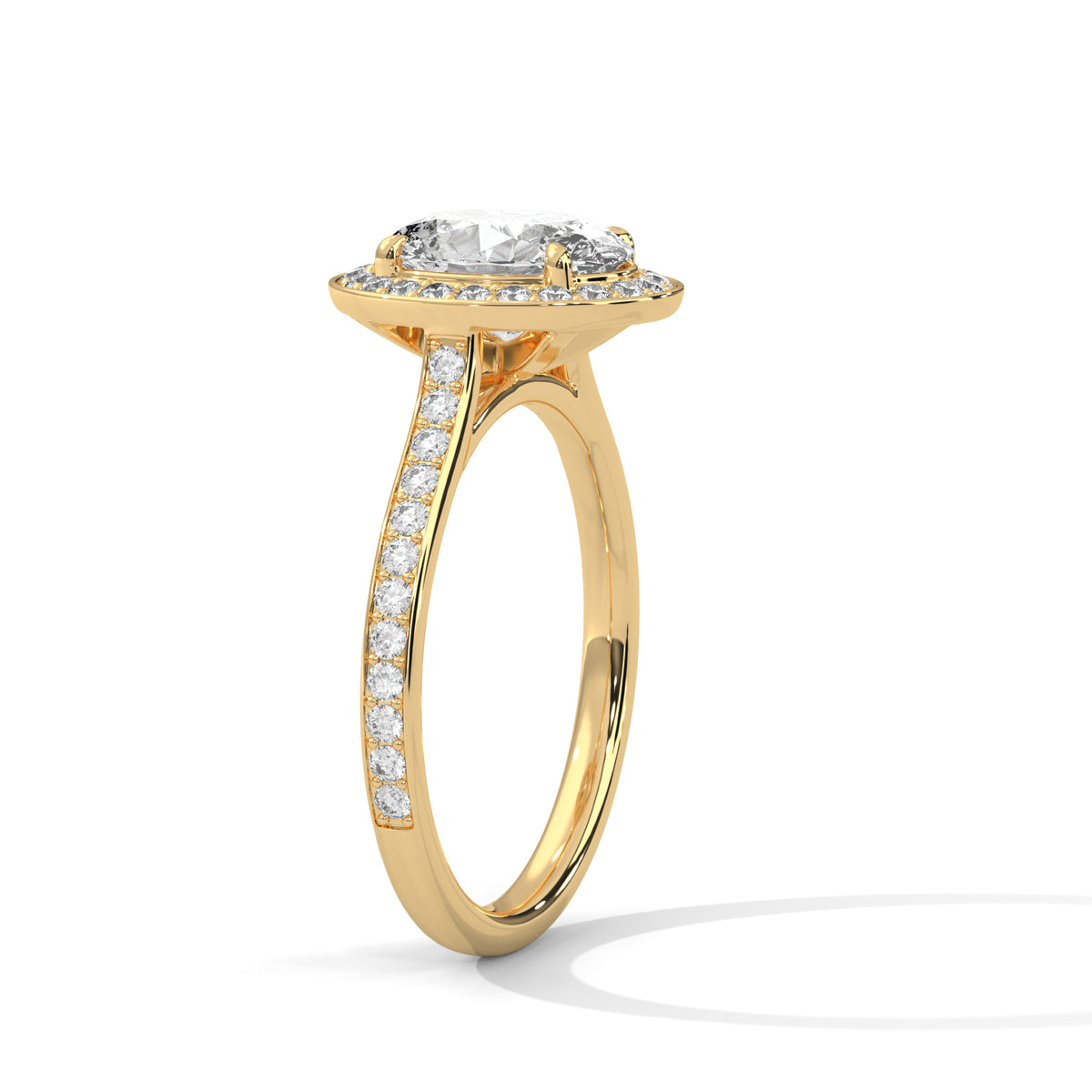 Oval Radiance Halo Ring