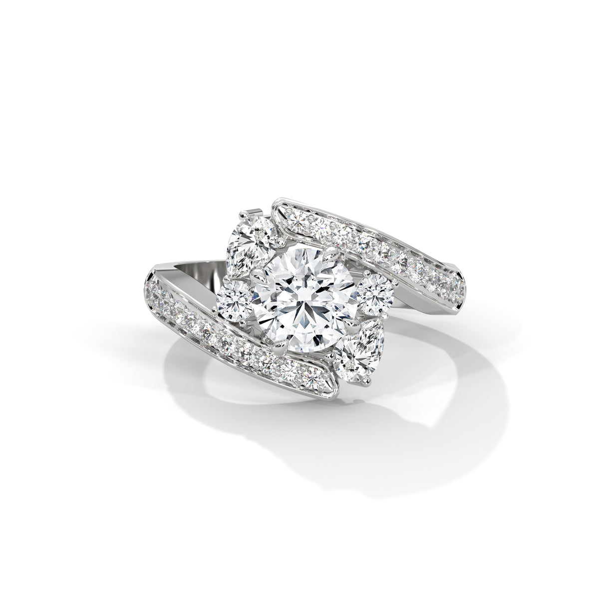 Crossover Trio Solitaire Ring