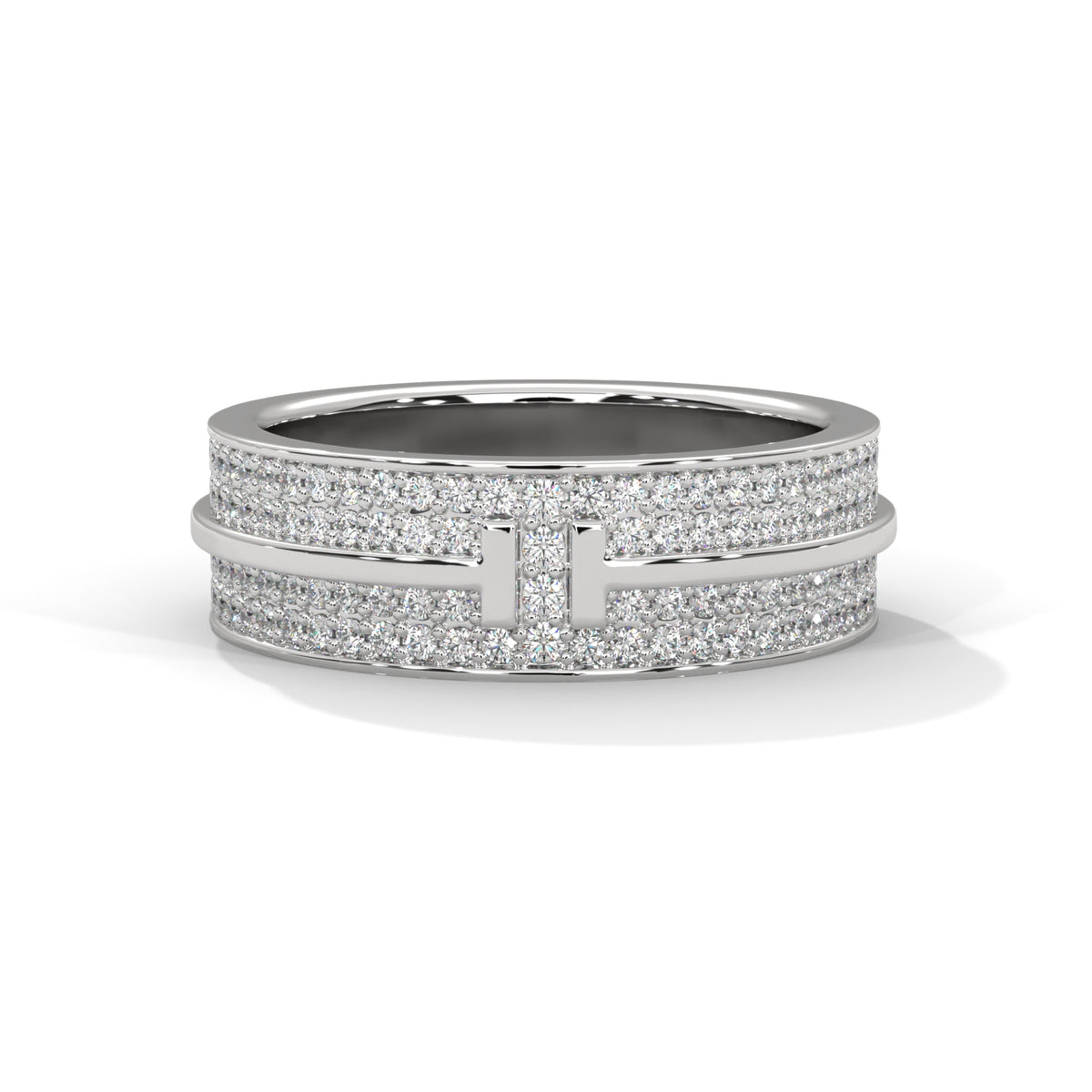 Parallel Gleam Diamond Band Ring