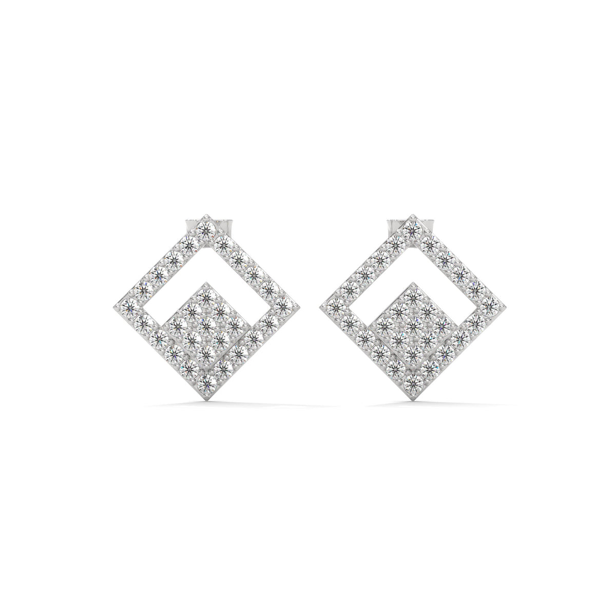 Geometric Maze Diamond Earrings