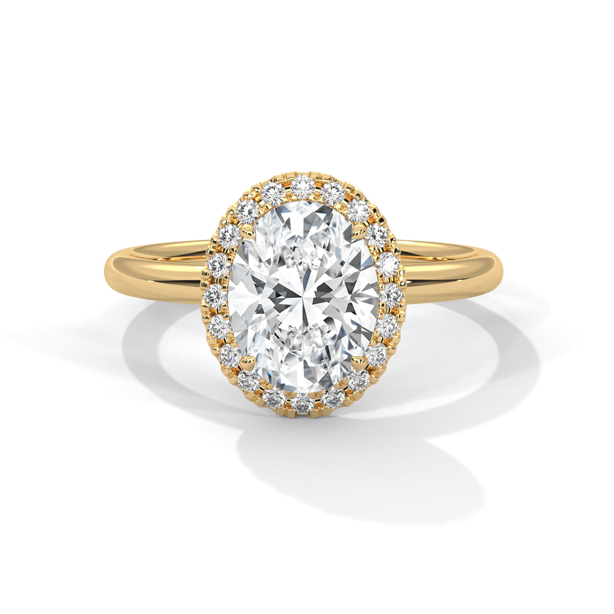 Oval Radiance Halo Solitaire Ring
