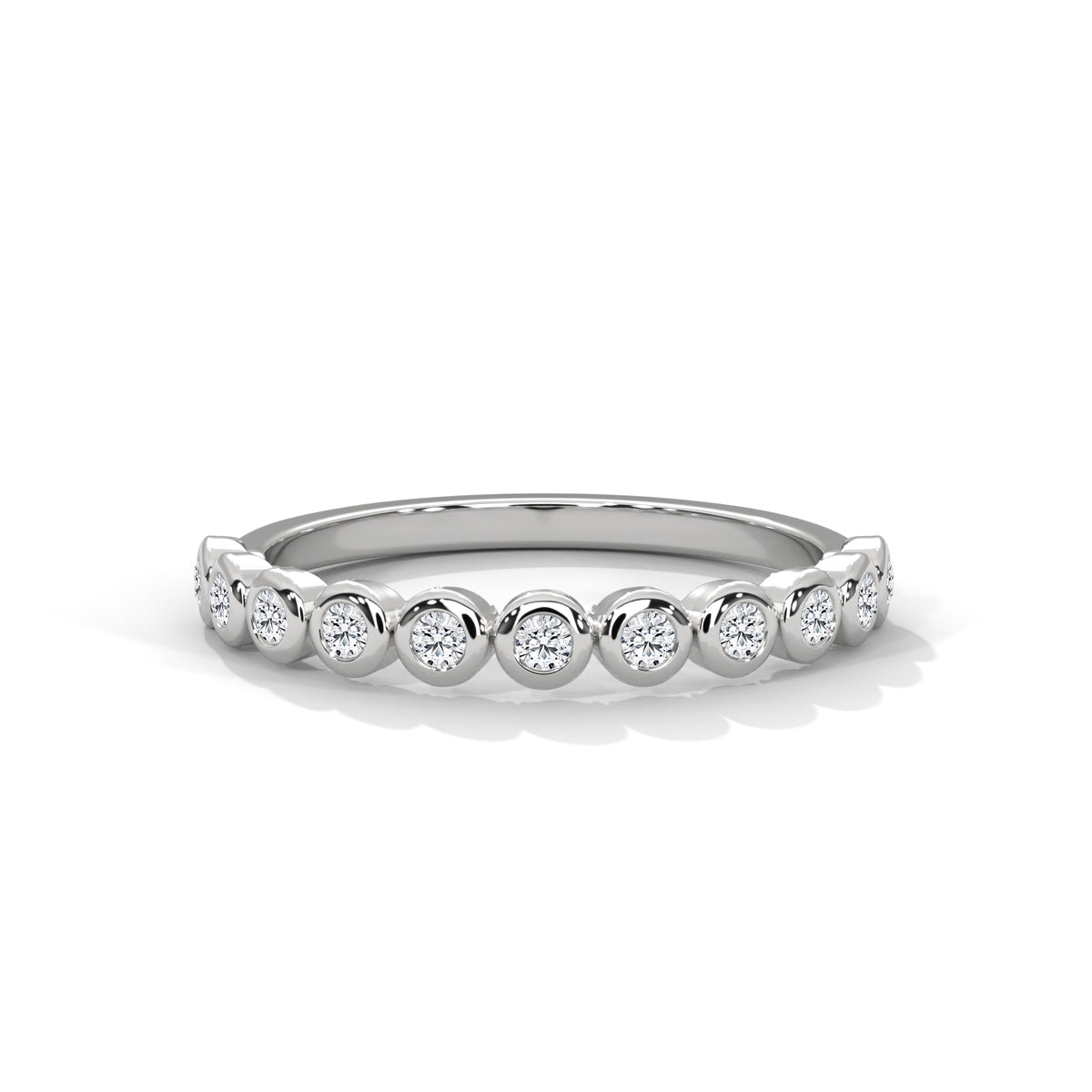Bezel Bubble Half Eternity Ring