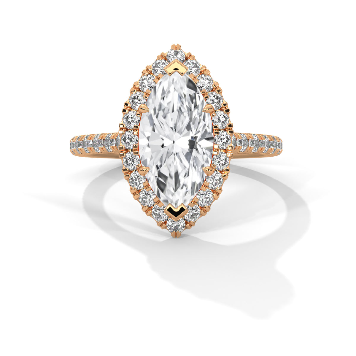 Marquise Halo Solitaire Ring