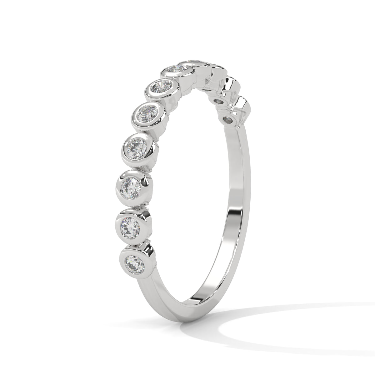Bezel Bubble Half Eternity Ring