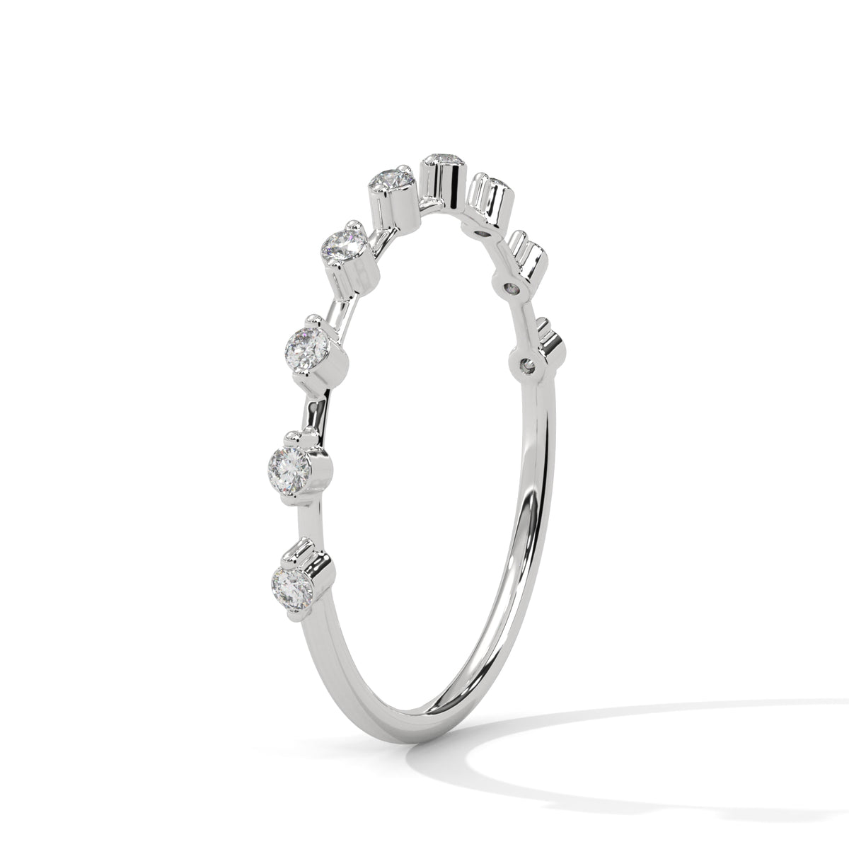 Stardust Prong Half Eternity Ring