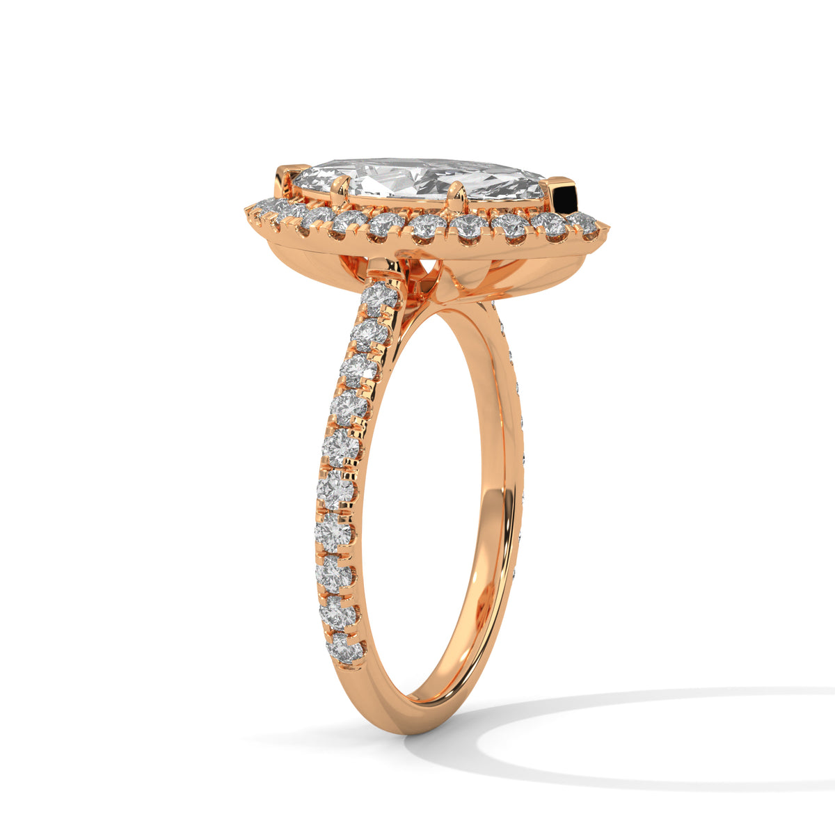 Marquise Halo Solitaire Ring