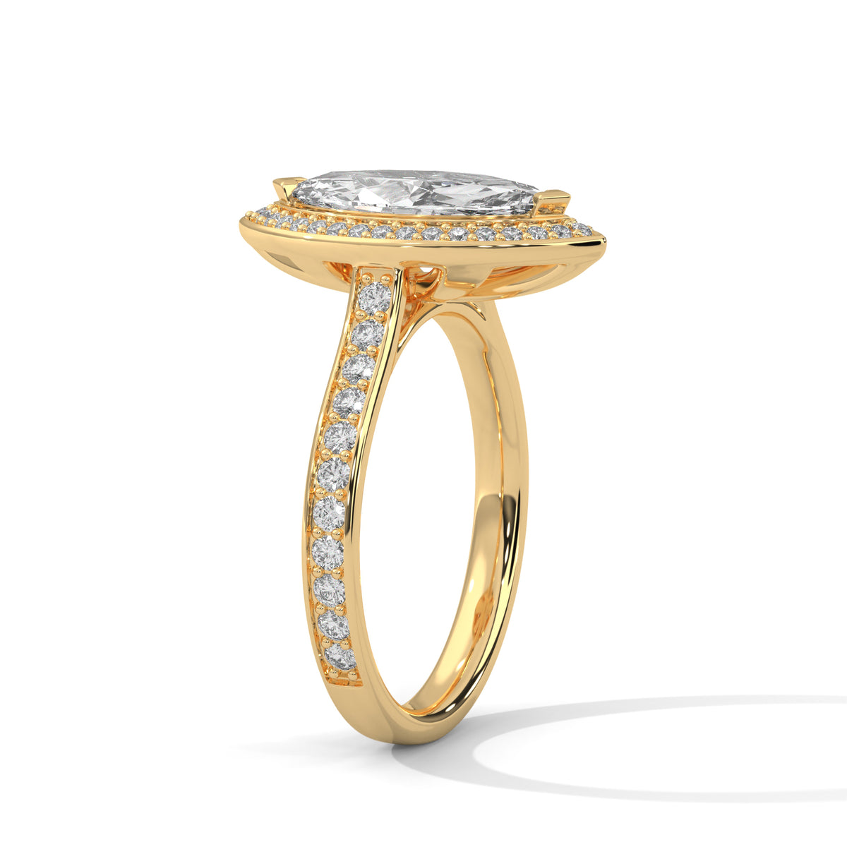 Marquise Eclipse Halo Ring