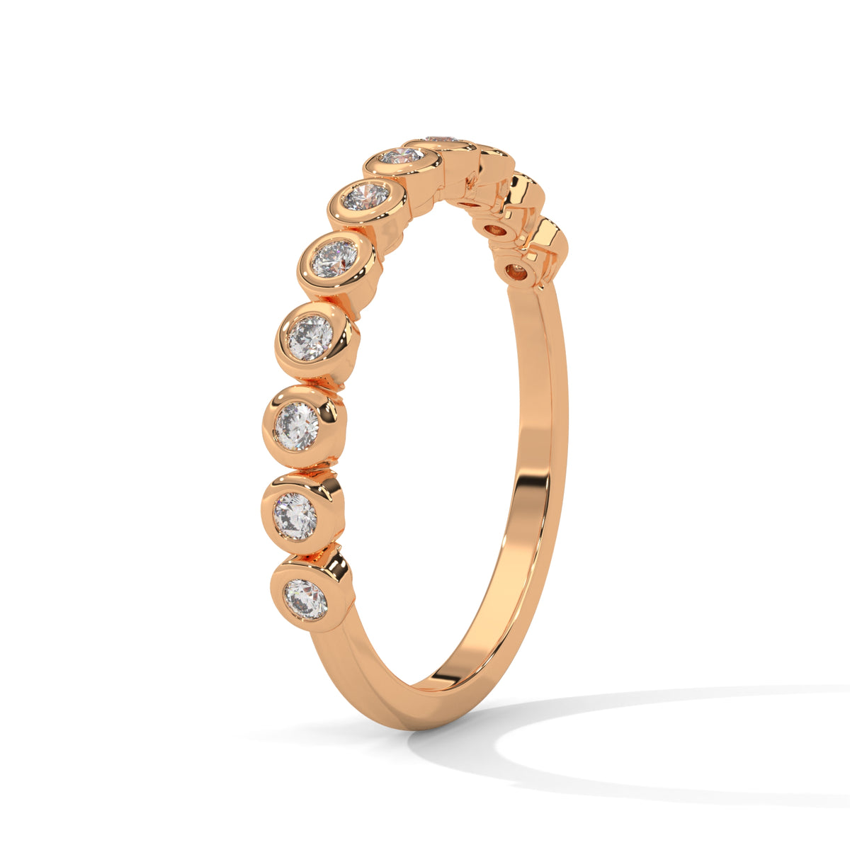 Bezel Bubble Half Eternity Ring