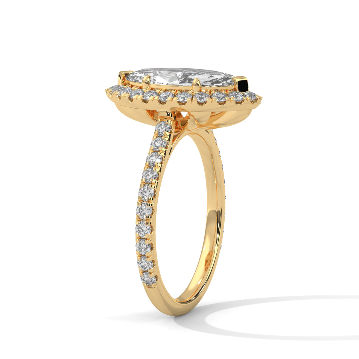 Marquise Halo Solitaire Ring