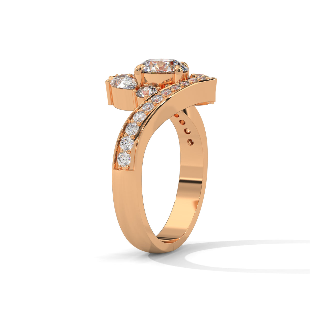 Crossover Trio Solitaire Ring