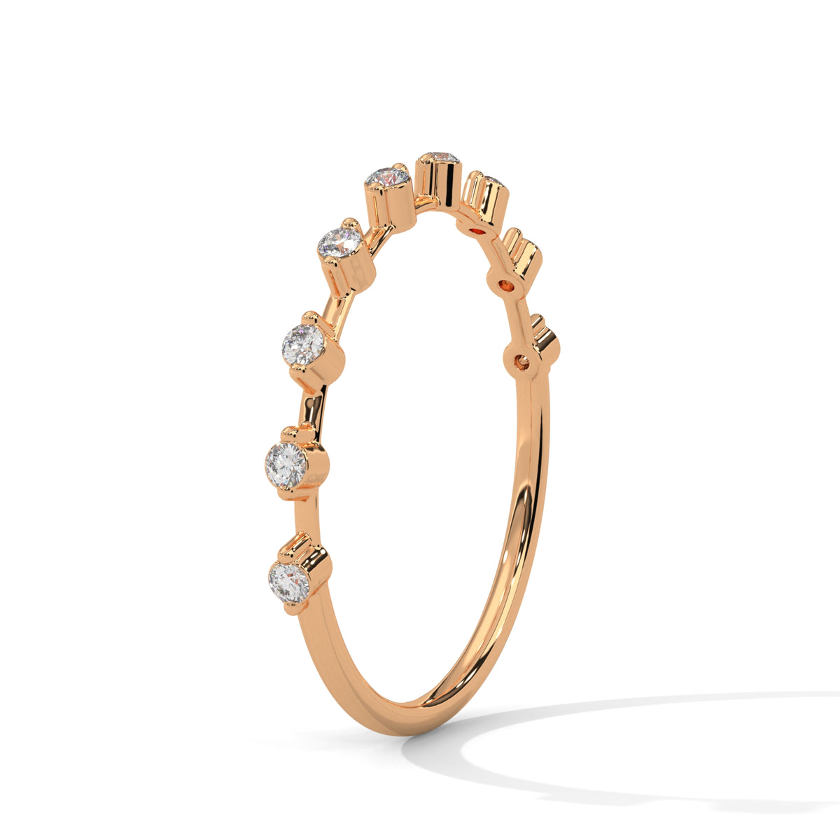 Stardust Prong Half Eternity Ring