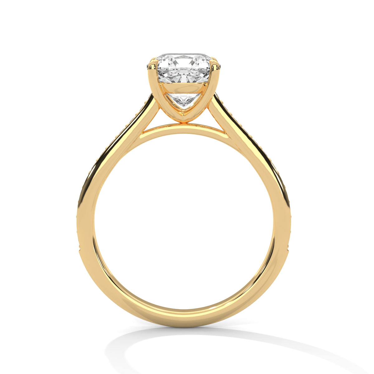 Cushion Crown Solitaire Ring