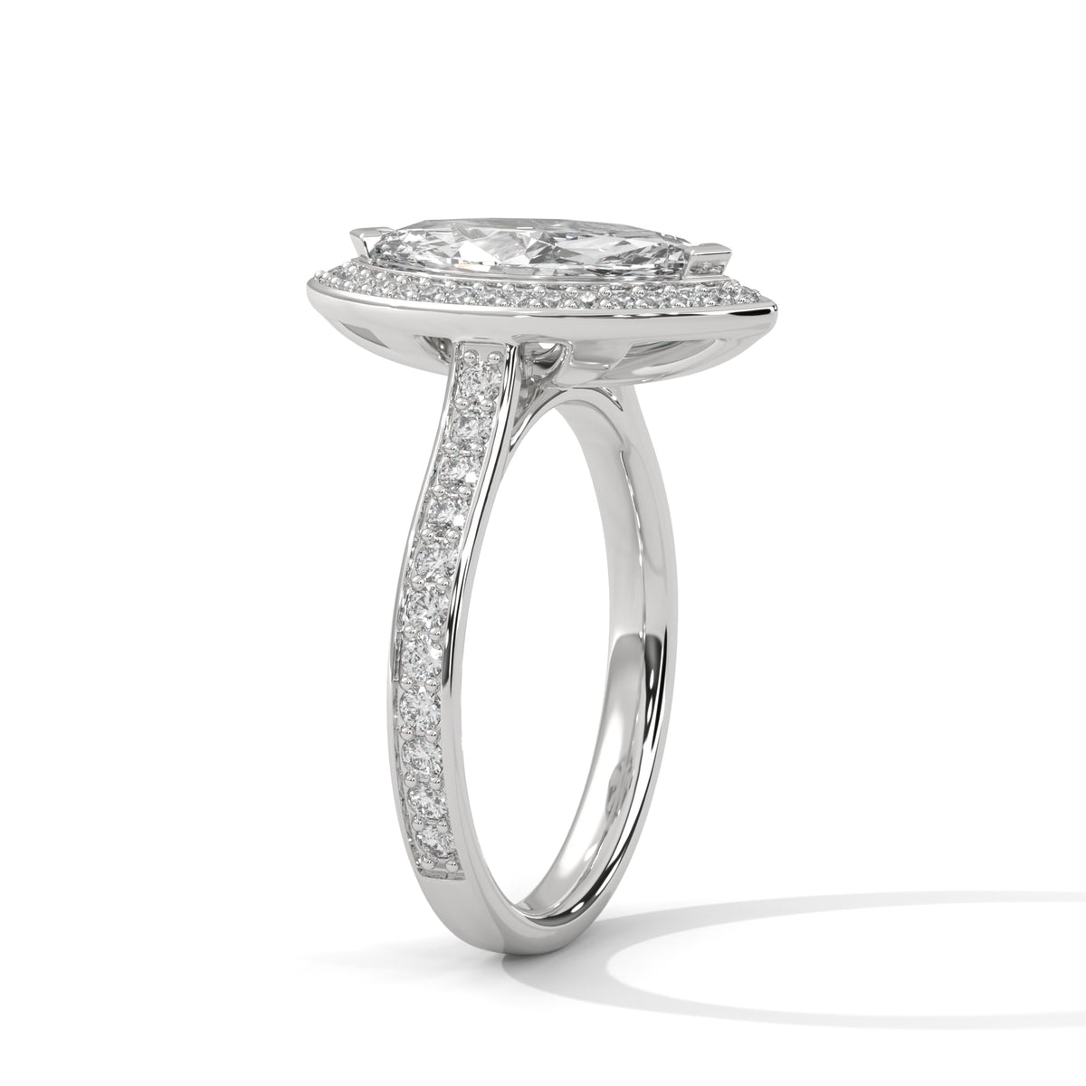 Marquise Eclipse Halo Ring