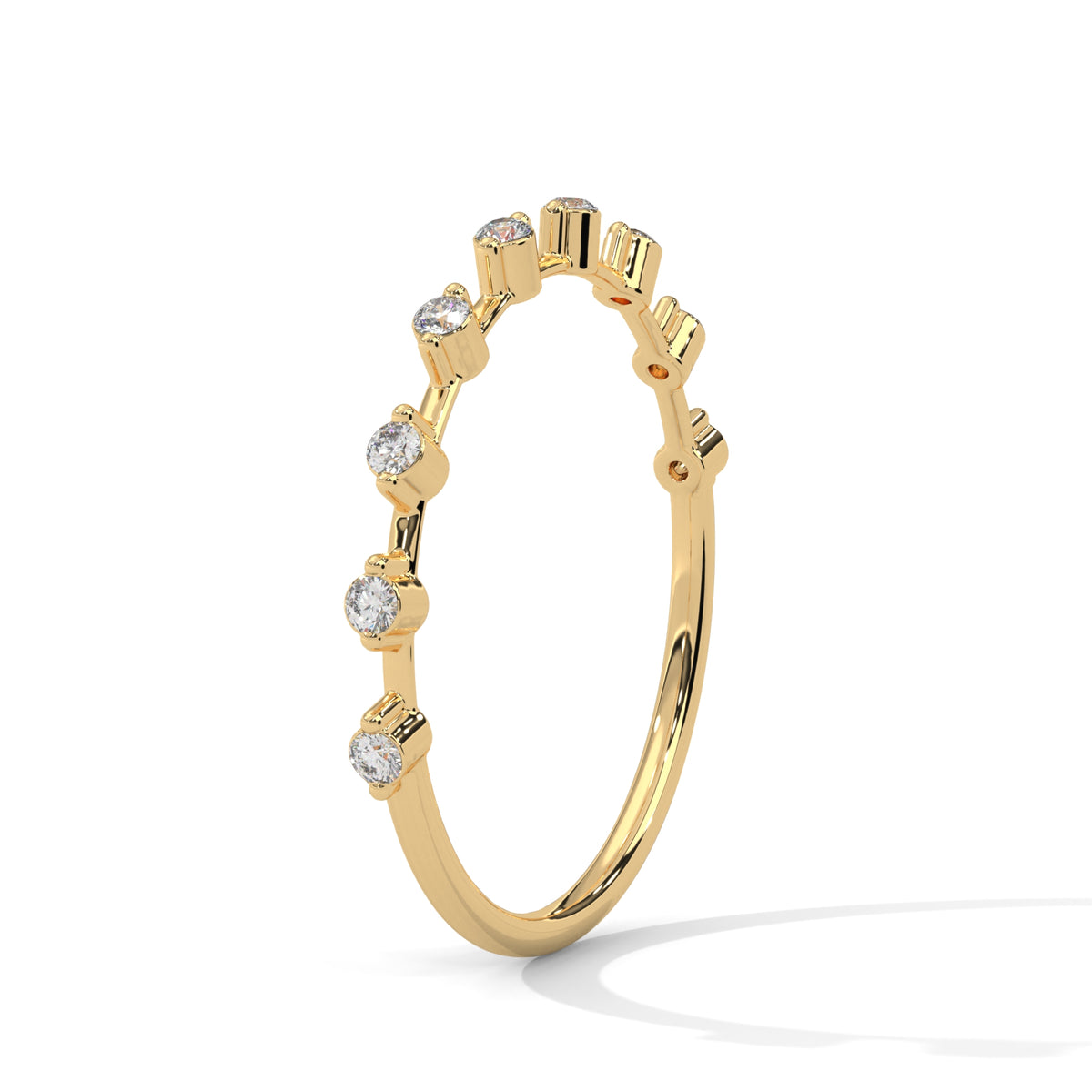 Stardust Prong Half Eternity Ring
