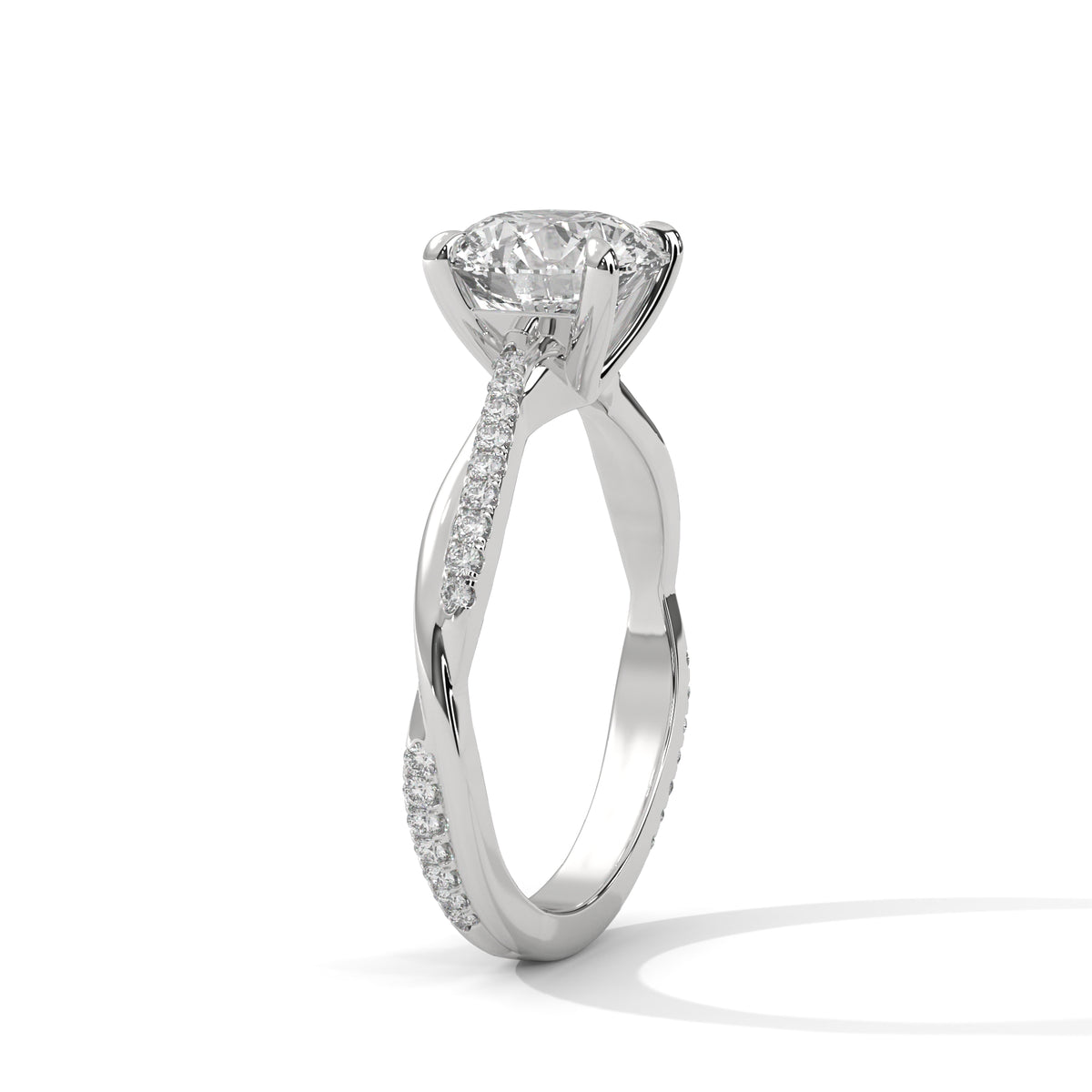 Twisted Vine Solitaire Ring